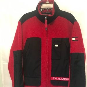Vintage 2001 Tommy Hilfiger Full Zip Fleece Color Block Jacket 5 Pockets
